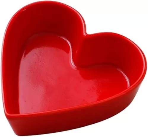 Sizikato Cute Heart Shaped Ceramic Salad and Dessert Bowl