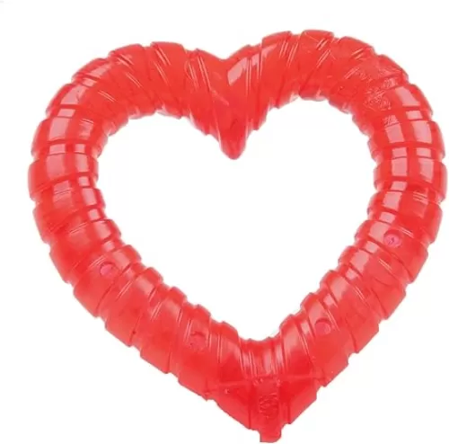 SmartPetLove Snuggle Puppy Teething Toys - Naturally Soothe and Provide Relief with Ice (Heart Shaped)