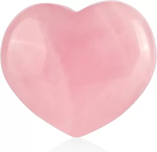 SMQ 60mm Natural Rose Quartz Heart Shaped Crystal Worry Stone Carved Polished Large Palm Pink Crystal Heart Gem Stones for Balancing Meditation Home Decor