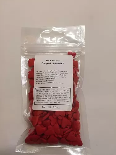 Valentine Jumbo Red Heart Shaped Sprinkles (2.6 ounces)