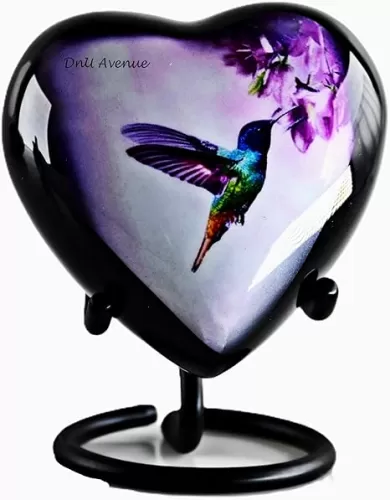 Vintage Life Inc Heart Shape Keepsake Cremation Urns for Ashes, Metal Mini Urn for Human Ashes, Pet Ashes, Small Heart Urn with Premium Box & Stand