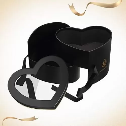Zonon Valentine‘s Day Heart Shaped Gift Boxes for Flowers Chocolate Double Layers 2 Tier Rotating Box for Valentine Mother