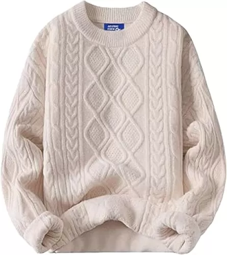 Aelfric Eden Oversized Sweater 90s Vintage Cable Knit Long Sleeve Women Woven Heavy Crewneck Pullover