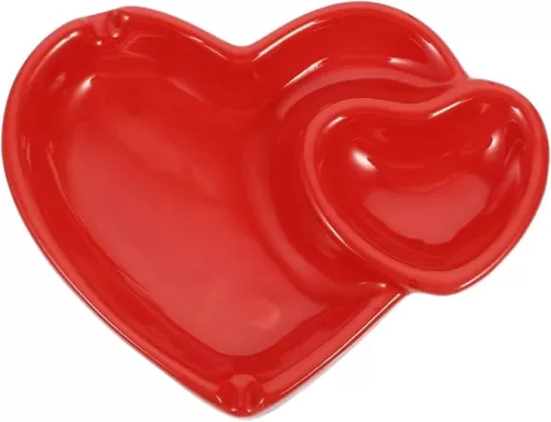 Ashtray Ash Container Heart Serving Plates Heart Shaped Ceramic Bowl Candy Bowl Container Ash Holder Heart Jewelry Tray Ash Trays for Ceramics White Porcelain