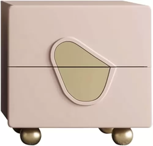 Bedside Table Cute Nightstand Solid Wood End Tables Creative Heart-Shaped Bedside Cabinet with 2 Drawers Bedside Table Bedside Furniture (Black)