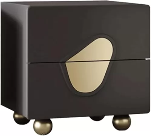 Bedside Table Elegant Bedside Table Cute Nightstand Solid Wood End Tables Creative Heart-Shaped Bedside Cabinet with 2 Drawers Bedside Table Bedside Furniture Side Table (Black)