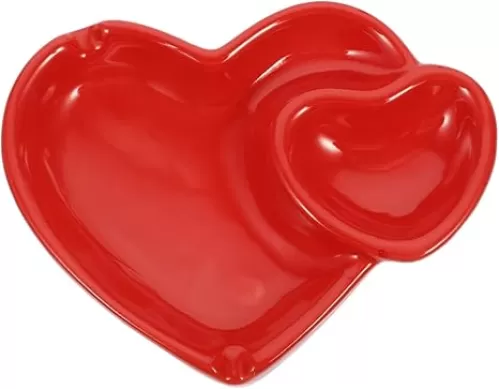 Cabilock Heart Shaped Ceramic Ashtray Decorative Holder for Home Office Party Centerpiece Unique Heart Shaped Ashtray Ornament for Indoor and Outdoor Use