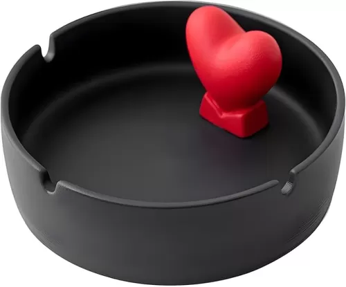 Ceramic Ashtray Heart Shape Ashtray Cigarette Ashtray For Indoor Or Outdoor Use Coffee Bar Ashtray Decorations