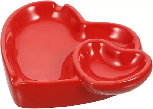 Creative Heart Shaped Ceramic Ashtray for Home Office Decorative Tray for Unique Heart Design for Parties and Photography