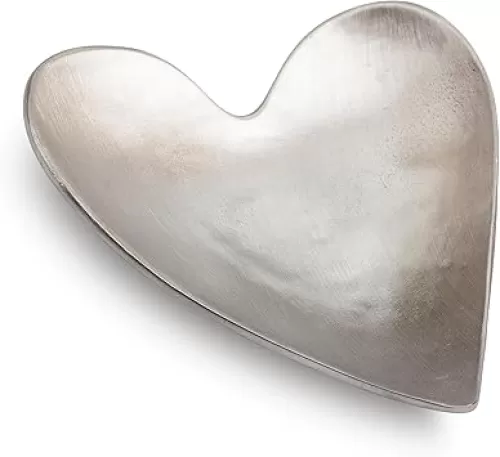 DANFORTH - Vilmain Heart Jewelry Dish Tray - Handcrafted Pewter Heart Shaped Ring Holder Dish - 3 ¼”, Made In USA