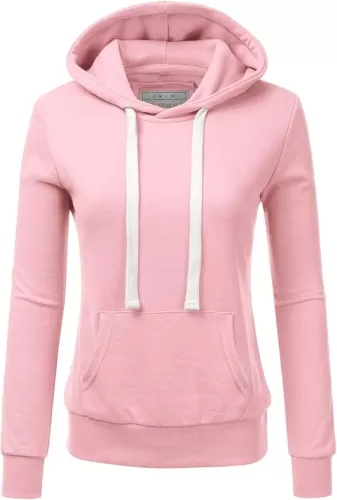 DOUBLJU Basic Lightweight Pullover Sweater Top Essential Comfy Casual Hoodie Sweatshirt for Womens Clothes with Plus Size