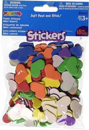 Foam Stickers 180/Pkg, Mini Hearts (106-1071)