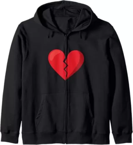 Jokes, Funny , Broken Heart Heartbreak Love. Broken Heart, Zip Hoodie