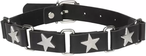 Leather Choker Necklace Punk Goth Cat Heart Choker Collar Star Choker Bell Pendant Necklace for Women