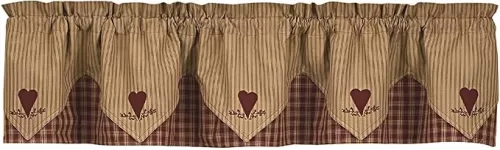 Park Designs Wine Sturbridge Heart Embroidered Point Valance