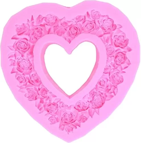 Silicone Cake Mold, Rose Heart Wreath Shape Baking Molds for Wedding Birthday Party Anniversary