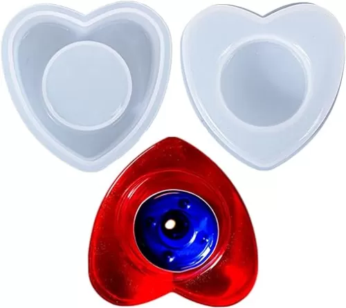 Silicone Candle Holder Molds, 2 Pcs Heart Shaped Epoxy Resin Moulds for Candlestick, Tea Light Votive, Jewelry Storage Box, Ashtray, Home Decoration