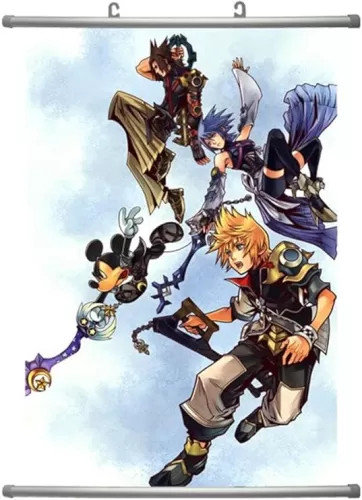UUC Home Decor Kingdom Hearts Anime Fabric Wall Scroll Poster 23.6X35.4 Inches-G1051