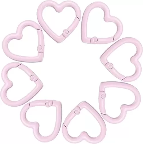 uxcell Heart-Shaped Spring Snap Clip Keyrings Trigger Buckle Hook