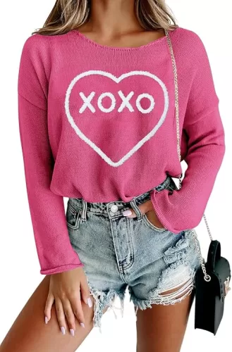 Women Merry Christmas Sweater Long Sleeve Xmas Knitted Top Funny Holiday Graphic Pullover Tops 2024 Trendy