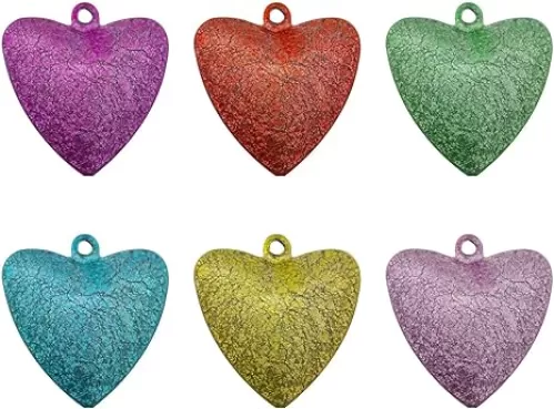 XGNG 36PCS Colorful Craft Assorted Love Heart Mix Christmas Jingle Bell Loose Beads Charms Jewelry Braclet Anklet Santa Tree Deco Marking