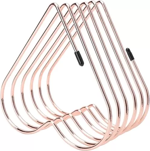 Zerodis Desk Book Storage Rack, Heart-shaped Files Folder Stand Desktop File Organizer Telescopic Wire Magazine Holder Book Shelf for Indoor Office Home, Photography Props, Fashion in INS(Rose gold)
