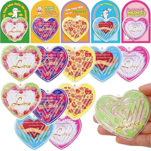 30 PCS Heart-Shape Mazes for Kids Valentine
