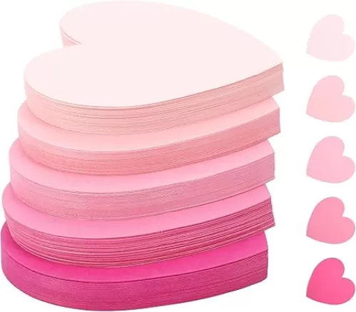 300 Pcs Index Card Heart Shaped Note Cards Blank Index Cards 3x3 Pink Note Cards Colors Study Cards Blank Business Cards Colorful Cardstock Greeting Cards For School Learning Office Game