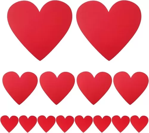 36 Pcs Heart Cutouts Red Paper Hearts 3 Size 4'' 8'' 12'' Heart Shaped Cards Large Heart Shapes Paper Heart Shape Die Cuts for Valentine’s Day Craft, Kid's Love and Peace School Craft Projects