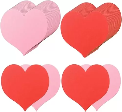 360 Pcs Red Pink Heart Cutouts Valentine Paper Hearts 4 Inch Hearts Shape Paper Cards Heart Die Cuts for Kid's Love and Peace School Craft Projects Valentine Classroom Bulletin Board Decor
