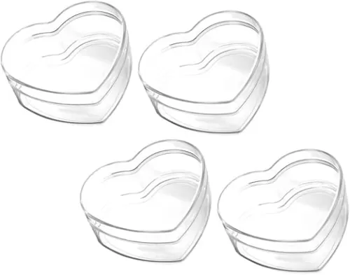 4Pcs Heart Shaped Boxes for Treats Chic Candy Favor Containers for Weddings Birthdays and Parties Safe Dust Storage for Chocolates and