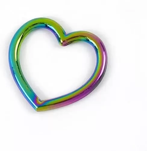 5pcs Black/Red/Blue Metal Macrame Rings, Metal Heart Ring Buckles, Multi Colors Solid Heart Shape Key Ring for Decoration(Colored)