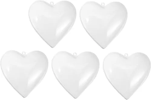 5Pcs Heart Shaped Candy Boxes Transparent present Wrapping Cases for Weddings Romantic Decorations for Candy Storage Party Favors and Special Occasions