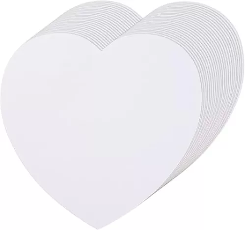 72 Pcs Large Heart Paper Cutouts, White Heart Shapes Paper Cut Out, Valentines Hearts, Heart Cardstock Cutout for Valentine’s Day Crafts Bulletin Board Wall Classroom Decoration with 80 Glue Points
