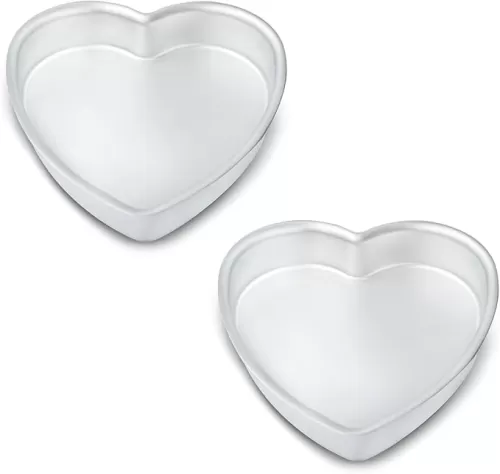 9 Inch Heart Shaped Cake Pan Set of 2, Aluminum, 2 Inch Deep, Heat-Resistant Baking Cake Pan for Wedding, Party, Family Occasions, Chocolate, Bread. (9 x 2 Inch, Set of 2)