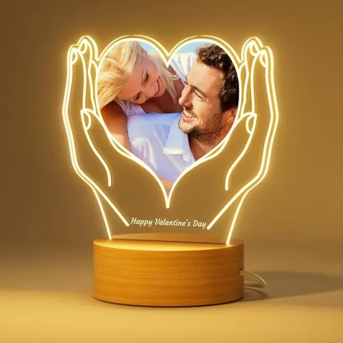 Bemaystar Valentine's Day Gifts: Personalized Photo Gifts, Customized Heart Night Light for Boyfriends, Girlfriends, Husband, Wife