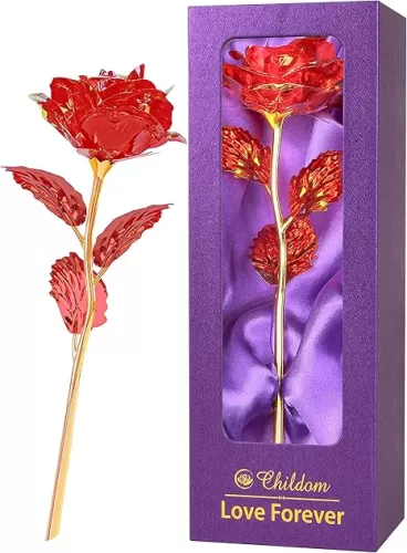 Childom Mothers Day Rose Gifts for Mom, Birthday Gifts for Women, Red Rose Flower Gifts for Her, Artificial Flower Mom Gifts for Wife, Grandma, Women from Daughter Son, Birthday, Anniversary, Valentines