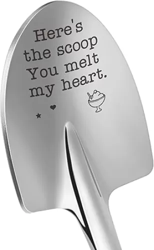 Fathers Day Husband Gifts from Wife Romantic I Love You Gift for Lovers Couple Darling Boyfriend Girlfriend Anniversary Presents Funny Ice Cream Shovel Spoon