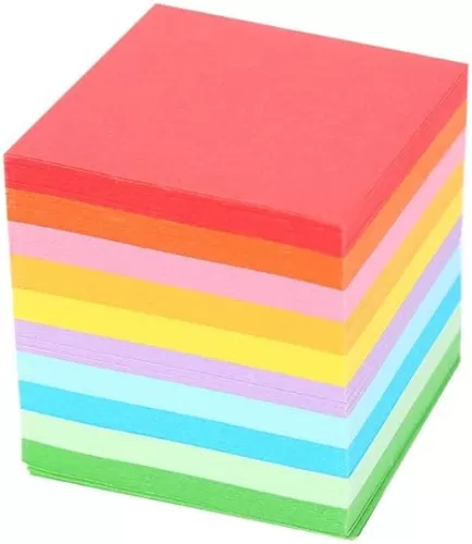 Fdit Origami Paper, 520 pcs 10 Colors 5x5 cm Square Paper for Origami Crane, Rose, Flowers, Airplanes, Hearts