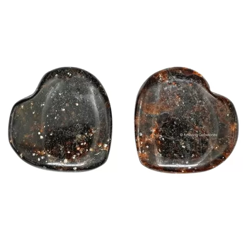 Garnet Stone Heart - Pack of 2 Crystal Heart Stones Rocks - Corazones De Piedra Crystals and Healing Stones Heart Shaped Crystal - Stocking Stuffers Gifts