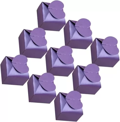 GOOHOCHY Wedding Party 50pcs Heart Shaped Candy Boxes Chic Paper Candy Containers