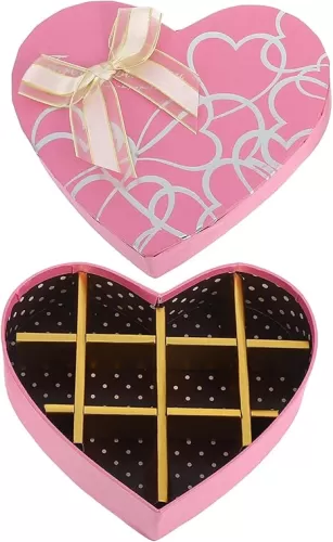 Healifty Valentines Day Decorative Heart-shaped Box Chocolate Candy Packaging Perfect Present Box