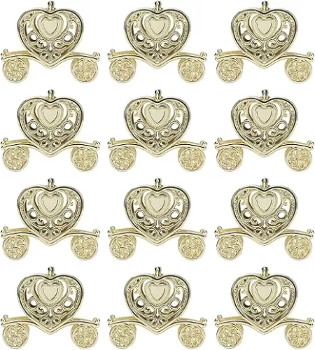 Jwthee Heart Shaped Candy Boxes, 12 Pack Fillable Heart Carriage Favor Candy Boxes Wedding Favor Boxes Candy Boxes Party Favors Cute Pumpkin Carriage Candy Holder for Wedding Bridal Shower