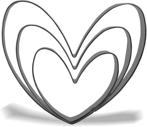Keewah Heart Cookie Cutter Set - 5”, 4”, 3” - 3 Piece - Stainless Steel