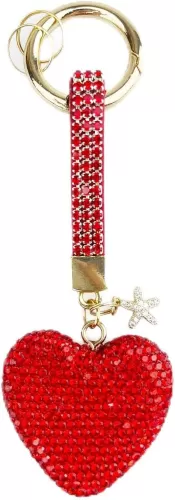 Keychains Rhinestone Heart Shape Glitter Crystal Key Rings Leather Bag Bling Crystal Key Chain Charm For Women Girls