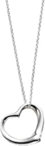 LaRaso & Co Sterling Silver Floating Heart Pendant Chain Necklace (w/Box Chain)