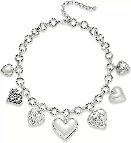 LILIE&WHITE Gold Heart Necklaces For Women With Different Heart Charms Gold Charm Sun Heart Necklace Coin Charms Fashion Jewelry Gift