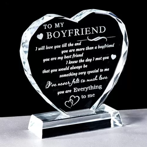 Movdyka Crystal Valentines Day Gifts for Him Boyfriend Unique Laser Engraved Heart Shape I Love You Romantic Birthday Gifts for Boyfriend from Girlfriend on Anniversary Christmas Fathers Day