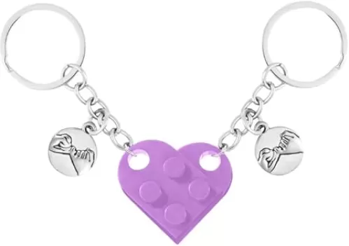 MPK Heart-Shaped Keychain Set – Matching Keychains for Couples, Valentine's Day Gift, Romantic Love Keychain for Him and Her