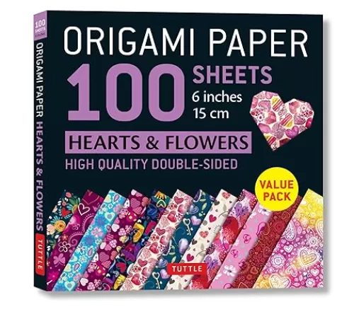 Origami Paper 100 sheets Hearts & Flowers 6" (15 cm): Tuttle Origami Paper: High-Quality Double-Sided Origami Sheets Printed with 12 Different Patterns: Instructions for 6 Projects Included